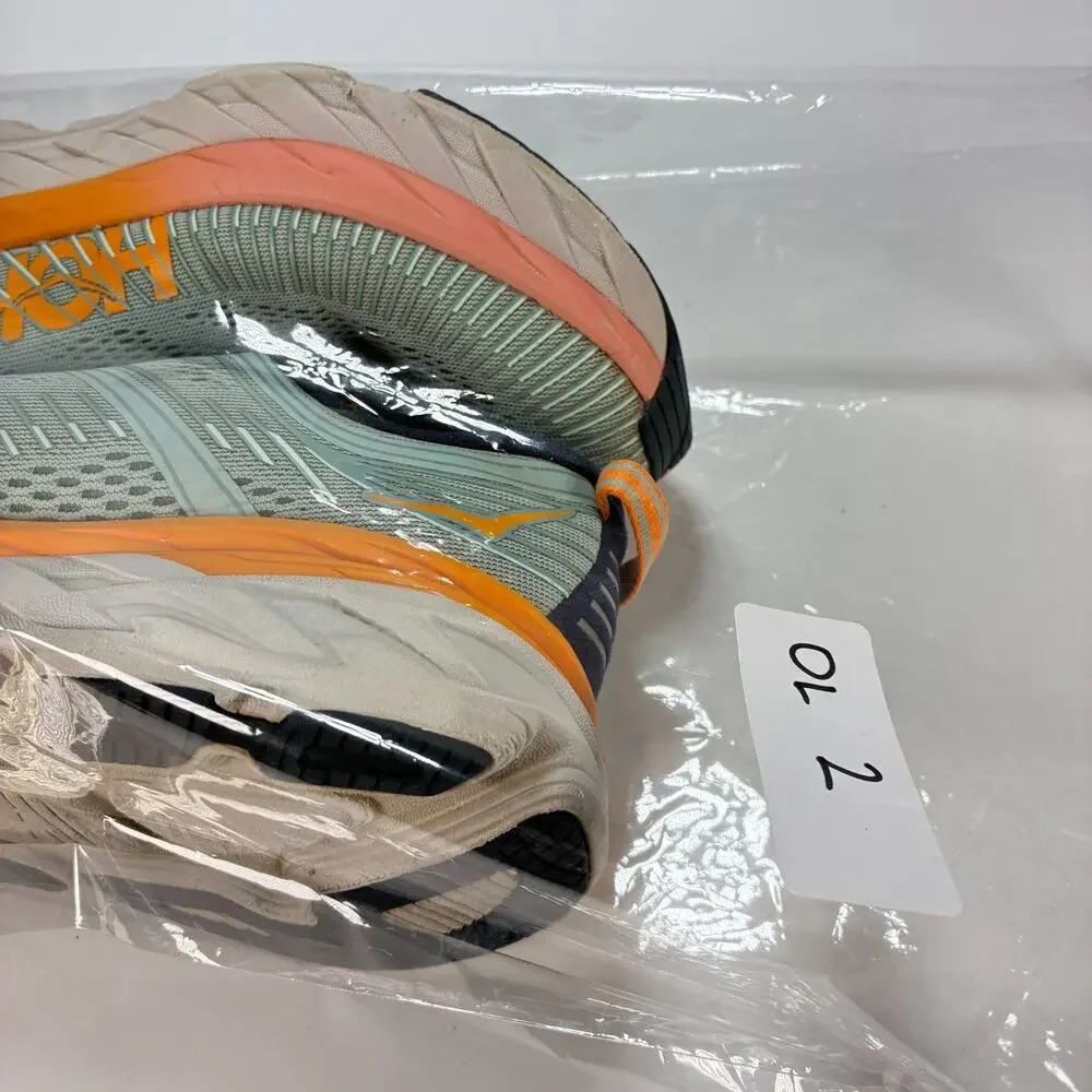 Hoka Bondi 7 Blue Haze Coral Athletic Lace Up Road Running Shoes Womens Size 7.5
